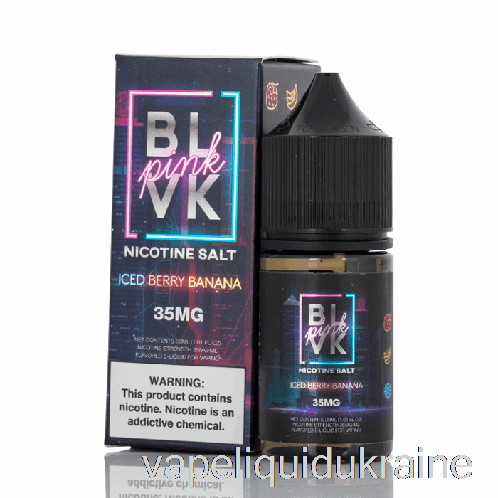 Vape Liquid Ukraine ICED Berry BANANA SALT - BLVK Pink Series - BLVK - 30mL 35mg